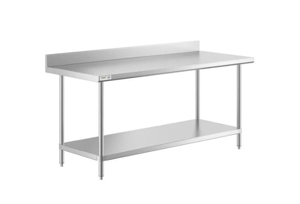 work table 6ft stainless steel w/ back splash