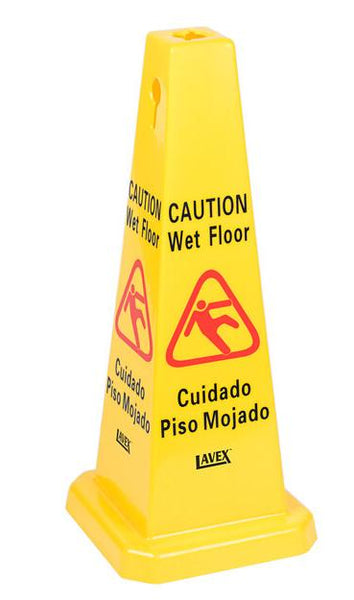 wet floor sign cone (multilingual)