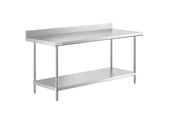 work table 6ft stainless steel w/ back splash