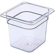 6" Sixth Size Clear Plastic Food Pan