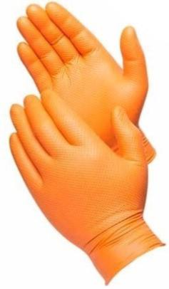 8Mil Orange Nitrile-Disp Glove PF Diamond Text 100/B M