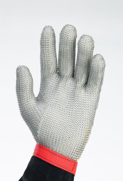 Stainless S-Mesh Glove With-Adj Gray Strap S EA